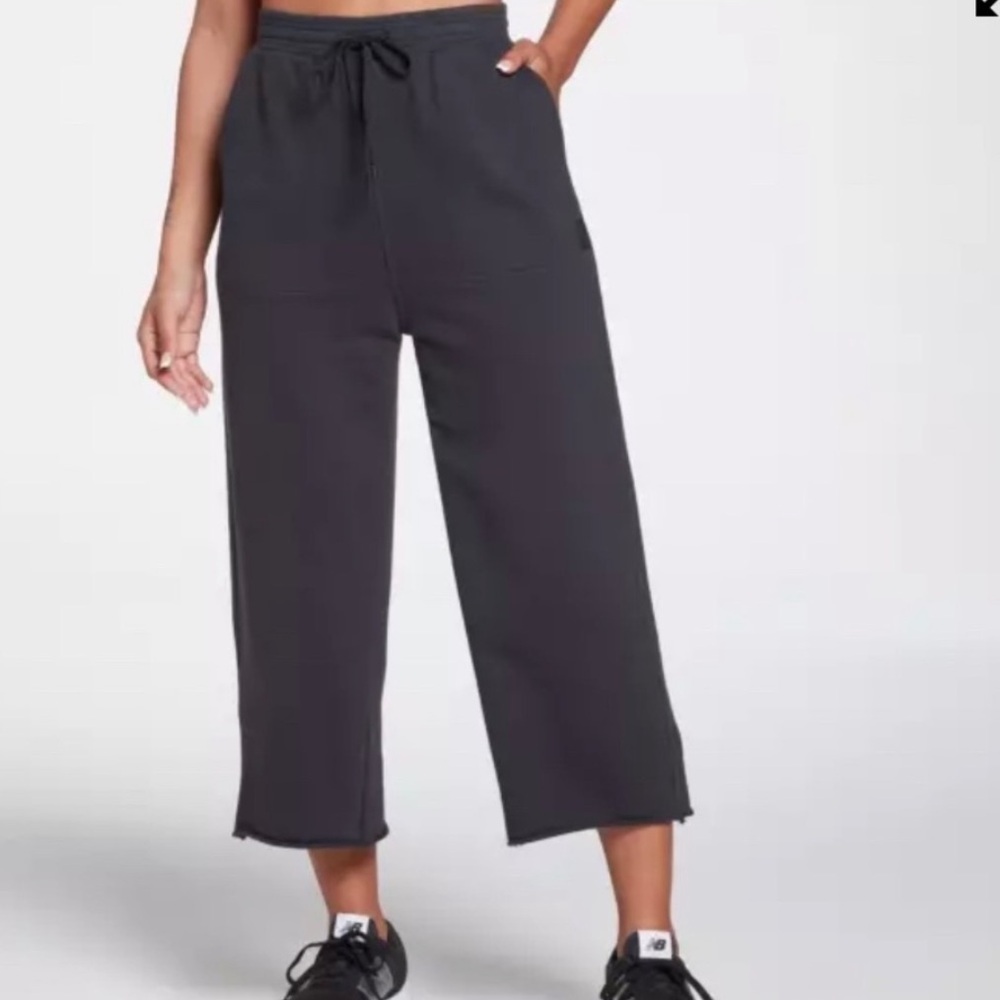 CALIA High Waist Wide leg Charcoal Cropped Pants